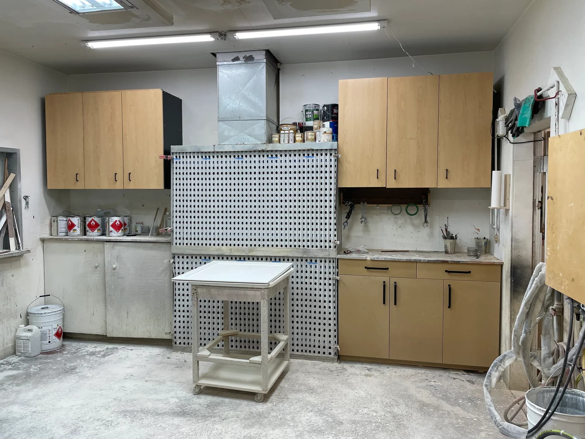 Completed cabinets in the Steinegg workshop